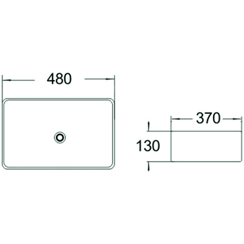 Накладная раковина черная 48х37x13см SantiLine SL-1010MB