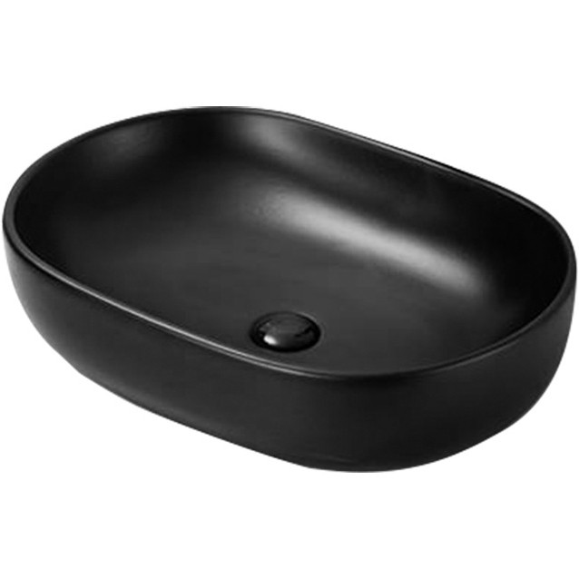 Накладная раковина черная 60х40x15см SantiLine SL-1017MB