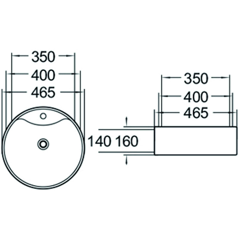 Накладная раковина черная 46.5x16см SantiLine SL-1069MB
