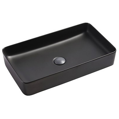Накладная раковина черная 61х33.5x11см SantiLine SL-1073MB