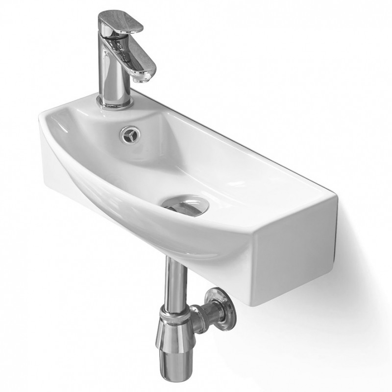 Подвесная раковина правая белая 45.5х22x13см SantiLine SL-2013R