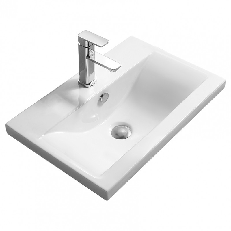 Встраиваемая раковина белая 81х39.5x18.5см SantiLine SL-2101 (80)