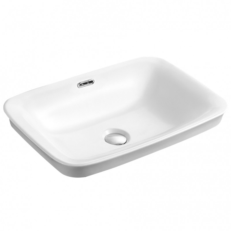 Встраиваемая раковина белая 58х40x15см SantiLine SL-2105