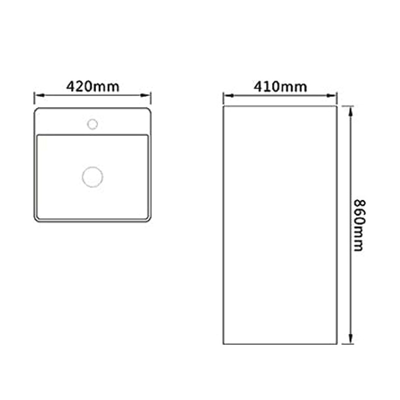 Напольная раковина черная 42х41x86см SantiLine SL-4005MB