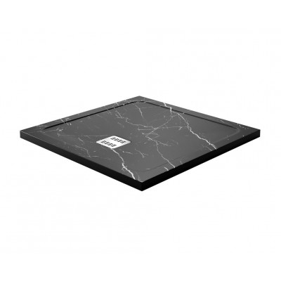 Душевой поддон из искусственного камня черный 90х90см WasserKraft 19T03