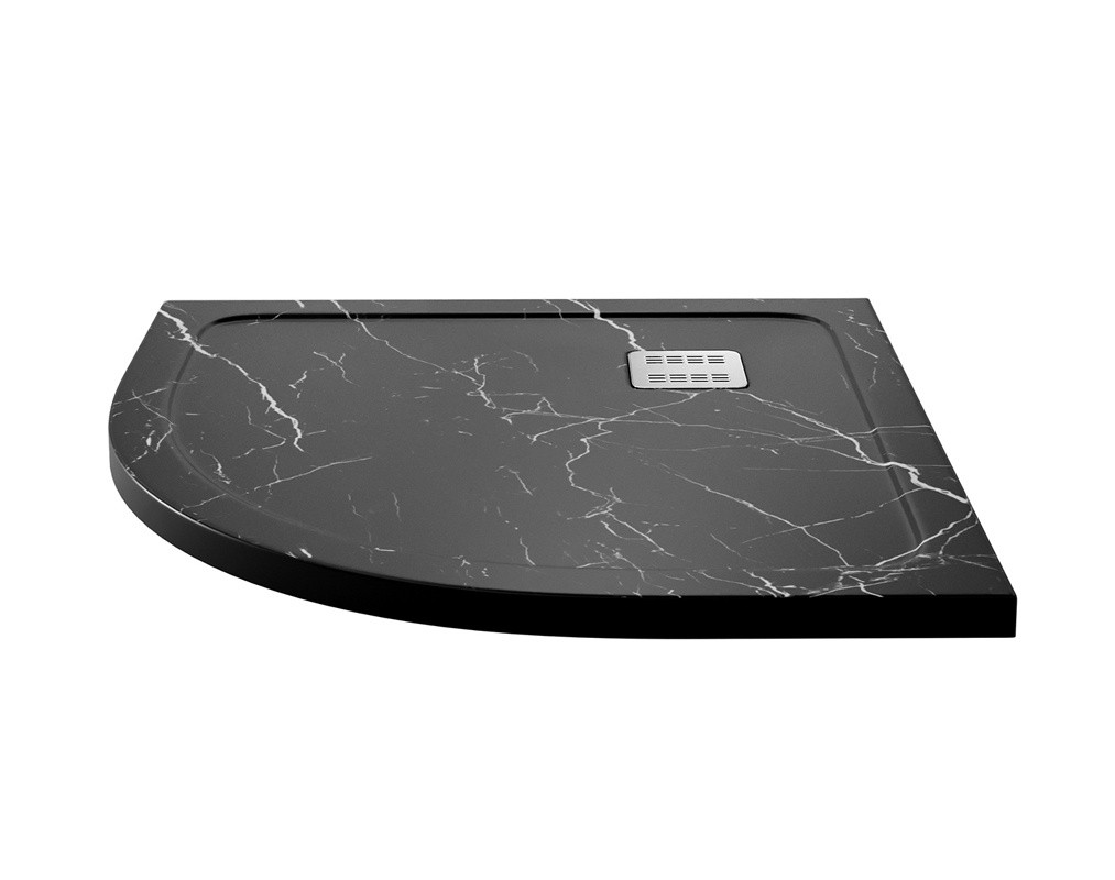 Душевой поддон из искусственного камня черный 90х90см WasserKraft 19T01