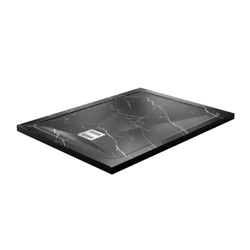 Душевой поддон из искусственного камня черный 120х90см WasserKraft 19T07