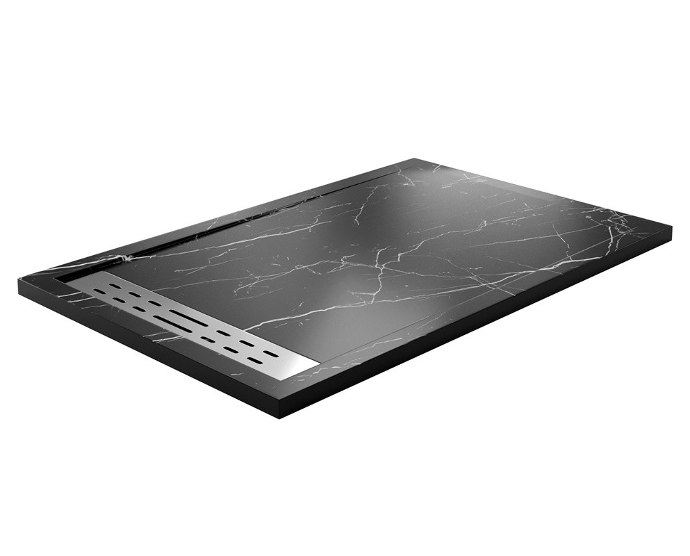 Душевой поддон из искусственного камня черный 140х90см WasserKraft 19T36