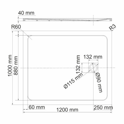 Душевой поддон из искусственного камня слоновая кость 120х100см WasserKraft 44T10