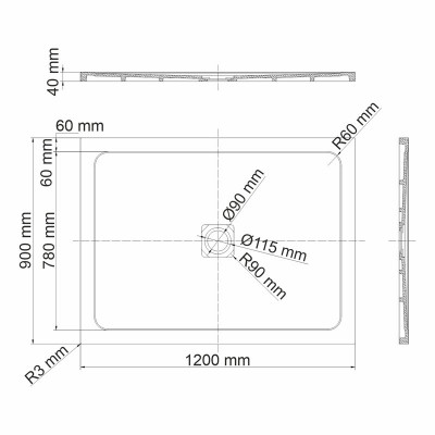 Душевой поддон из искусственного камня белый 120х90см WasserKraft 58T07