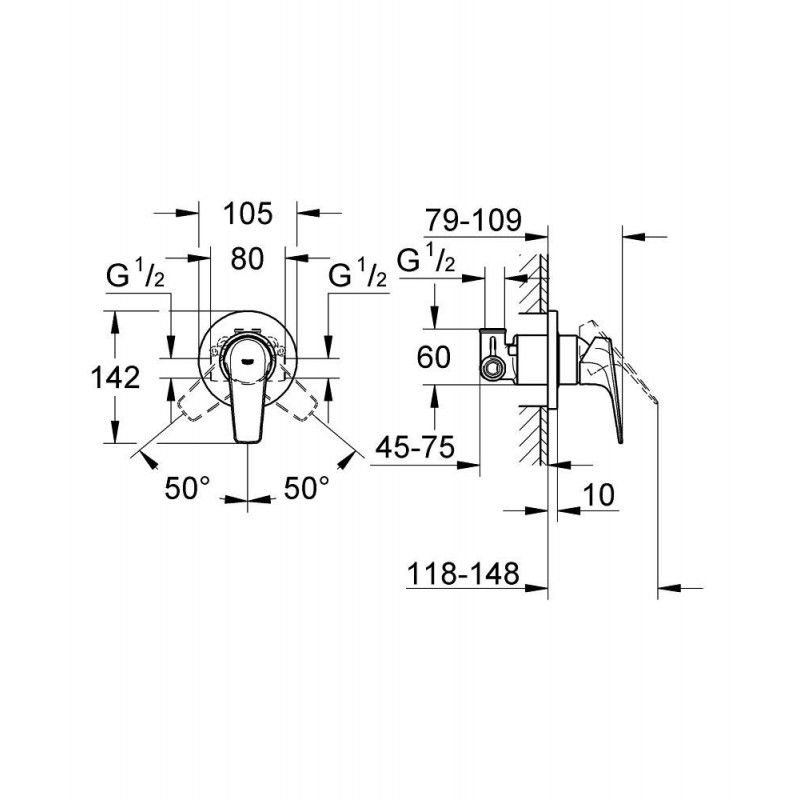 Гигиенический комплект BauFlow Grohe