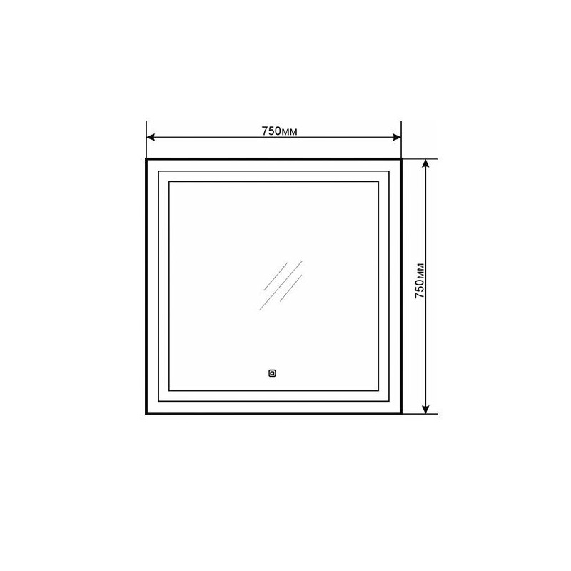 Зеркало с подсветкой 75x75см Comforty 00004140521CF