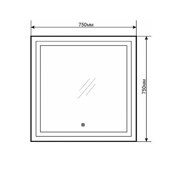 Зеркало с подсветкой 75x75см Comforty 00004140521CF