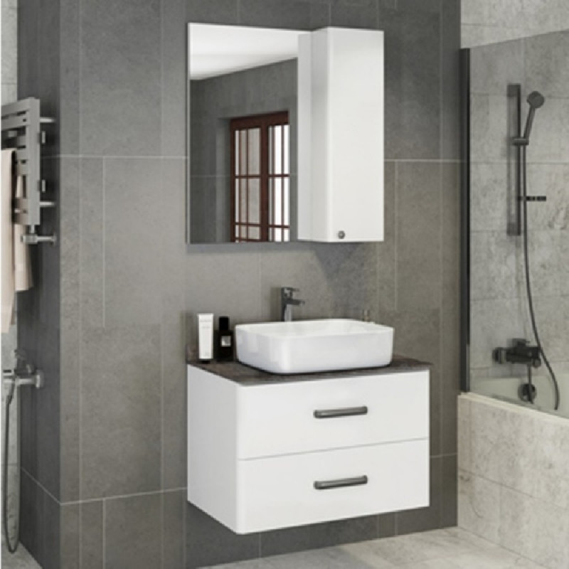 Зеркало-шкаф с подсветкой белый 75x80см Comforty 00004144209CF