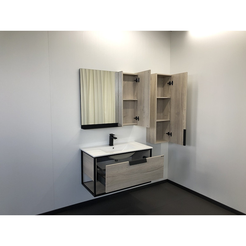 Зеркало-шкаф дуб дымчатый 88x80см Comforty 00-00001951CF