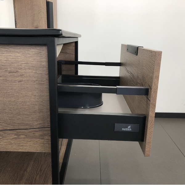 Тумба с раковиной подвесная дуб темный 75см Comforty 00-00001936CF