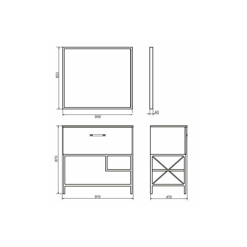 Тумба с раковиной напольная белая 90см Comforty 00-00009955CF