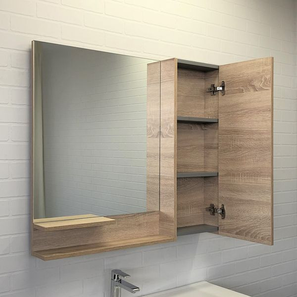 Зеркало-шкаф дуб 90x80см Comforty 00-00009918CF
