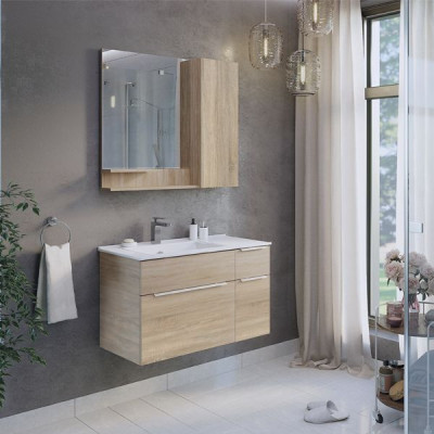 Зеркало-шкаф дуб 90x80см Comforty 00-00009918CF
