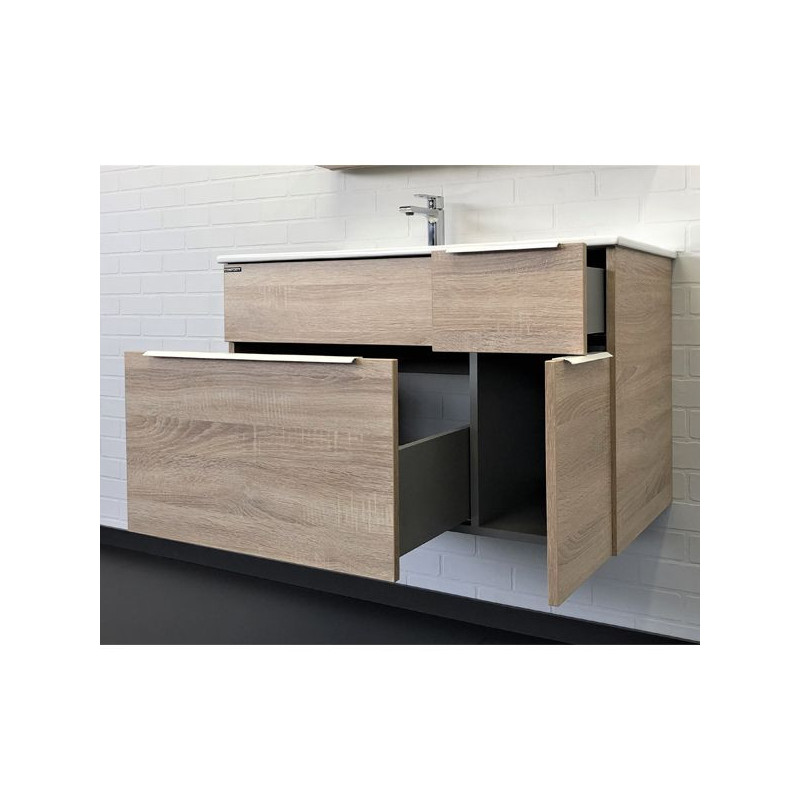 Тумба с раковиной подвесная дуб 90см Comforty 00-00009919CF
