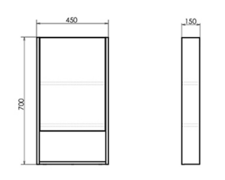 Зеркало-шкаф дуб дымчатый 45x70см Comforty 00-00006652CF