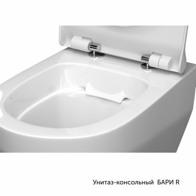 Унитаз подвесной, безободковый, с сиденьем soft-close, БАРИ R НОВА, КЕРАМИН