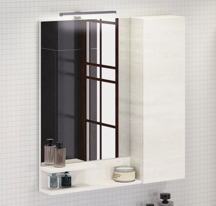 Зеркало-шкаф дуб белый 75x80см Comforty 00004137100CF