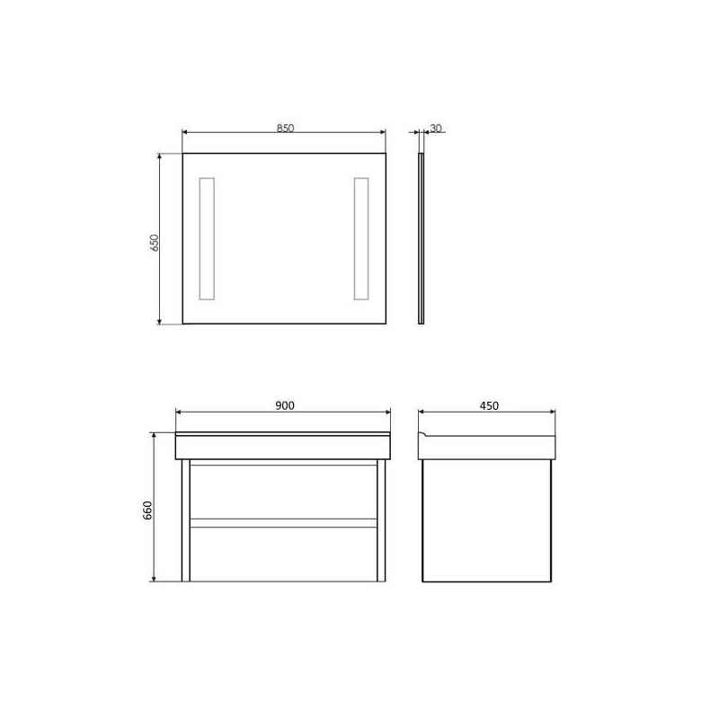 Тумба с раковиной подвесная белая 90см Comforty 00-00005213CF