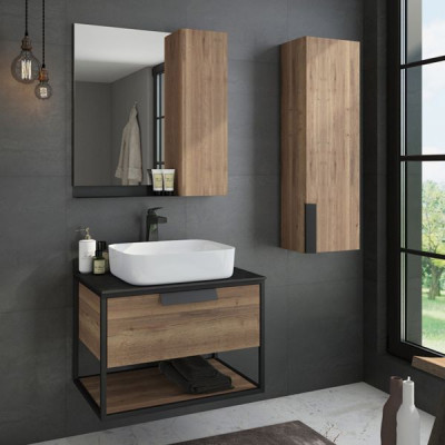Зеркало-шкаф дуб темный 73x80см Comforty 00004149061CF