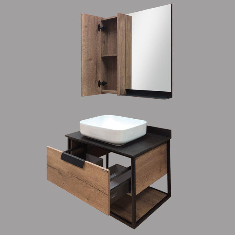 Зеркало-шкаф дуб темный 88x80см Comforty 00004147987CF
