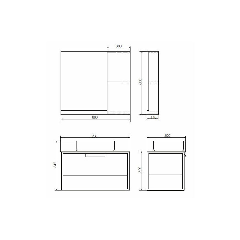 Тумба с раковиной подвесная дуб темный 90см Comforty 00004149965CF