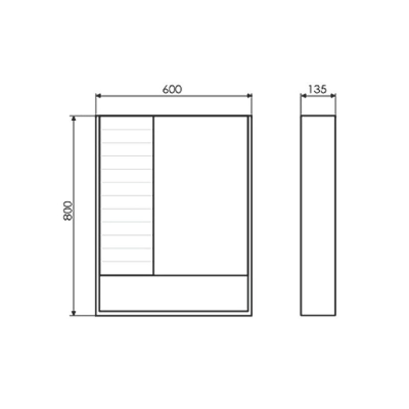 Зеркало-шкаф дуб дымчатый 60x80см Comforty 00-00002045CF