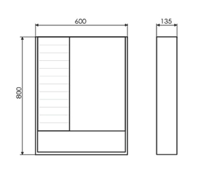 Зеркало-шкаф дуб дымчатый 60x80см Comforty 00-00002045CF