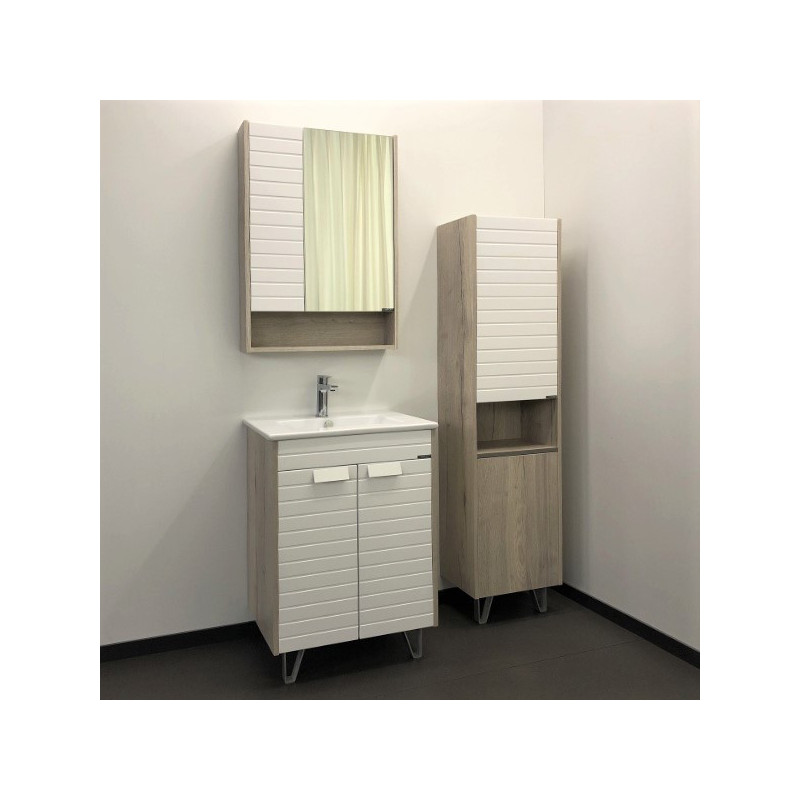 Зеркало-шкаф дуб дымчатый 60x80см Comforty 00-00002045CF