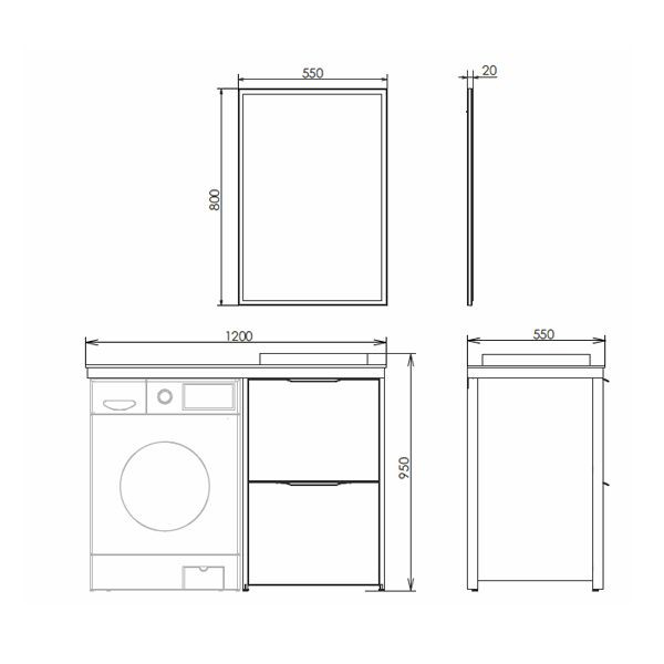 Зеркало-шкаф серое 55x80см Comforty 00-00009575CF