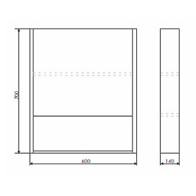 Зеркало-шкаф дуб дымчатый 60x70см Comforty 00-00005201CF