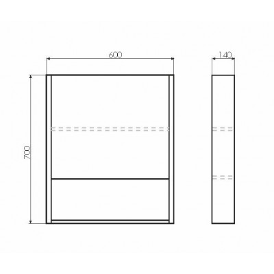Зеркало-шкаф дуб темный 60x70см Comforty 00-00004158CF