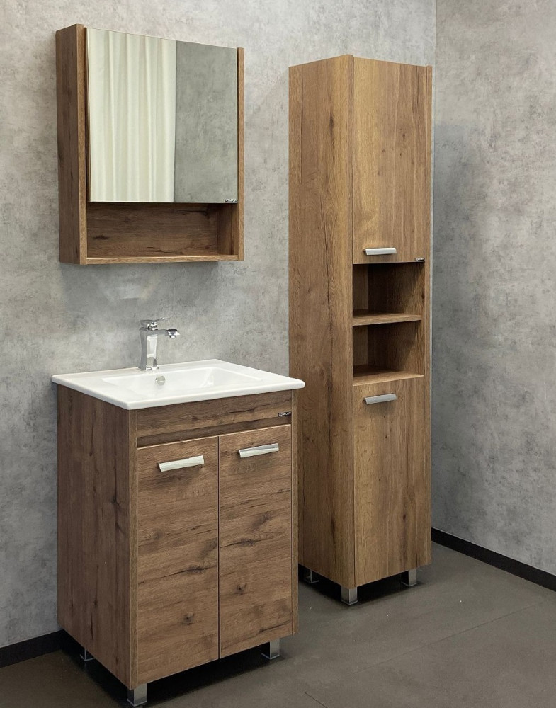 Зеркало-шкаф дуб темный 60x70см Comforty 00-00004158CF