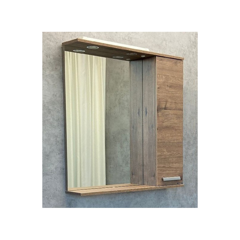 Зеркало-шкаф дуб темный 75x83см Comforty 00-00004159CF