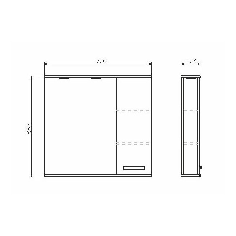 Зеркало-шкаф дуб темный 75x83см Comforty 00-00004159CF