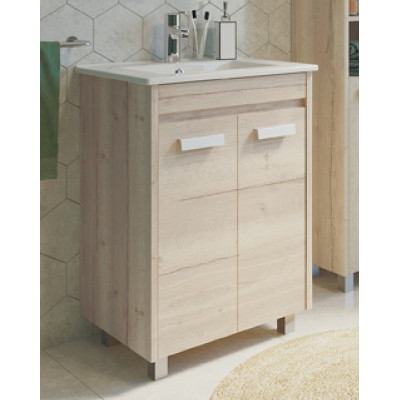 Тумба с раковиной напольная дуб дымчатый 60см Comforty 00-00005206CF