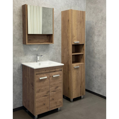 Тумба с раковиной напольная дуб темный 60см Comforty 00-00004155CF