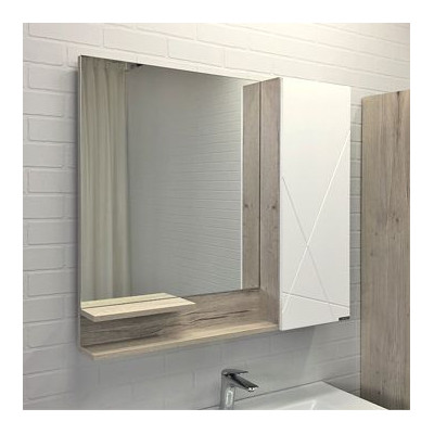 Зеркало-шкаф дуб дымчатый 90x80см Comforty 00-00008508CF