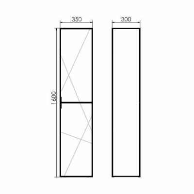 Шкаф-пенал подвесной дуб/белый 35см Comforty 00-00008479CF