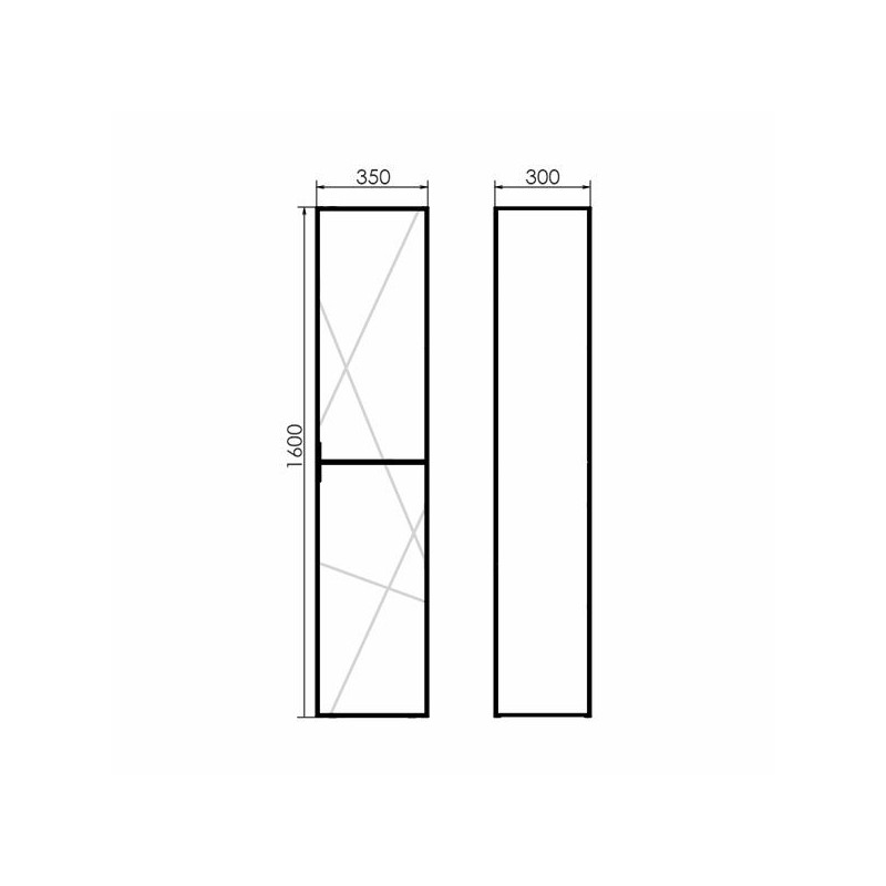 Шкаф-пенал подвесной дуб/белый 35см Comforty 00-00008479CF