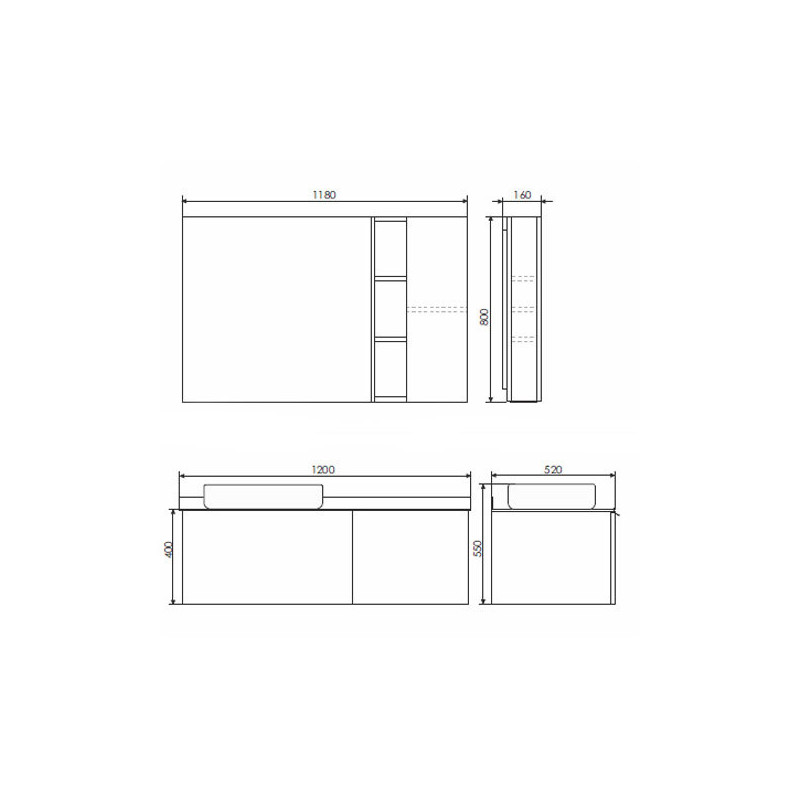 Зеркало-шкаф белое 120x80см Comforty 00004136261CF
