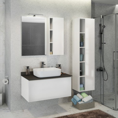 Зеркало-шкаф белое 90x80см Comforty 00004137130CF