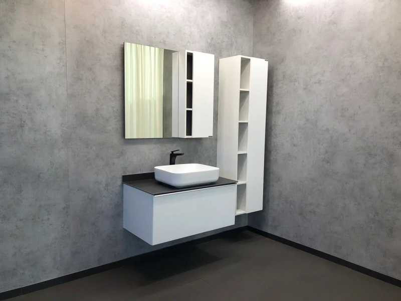 Зеркало-шкаф белое 90x80см Comforty 00004137130CF