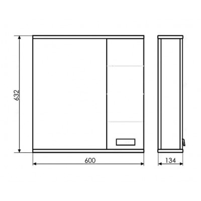 Зеркало-шкаф белое 60x63см Comforty 00-00001639CF