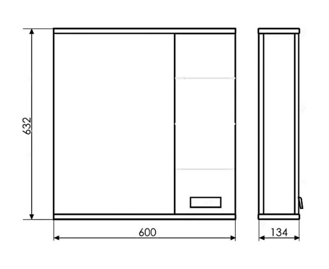 Зеркало-шкаф белое 60x63см Comforty 00-00001639CF